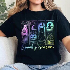 Spooky Season Tee, Vintage Halloween Horror Night Tee